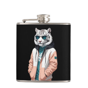 Cantil Tigre Vestindo Hoodie Funny Legal Caráter Animal