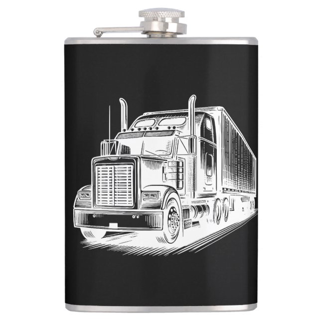 Cantil Tinta de arte de caminhoneiro Semi Truck diesel (Frente)