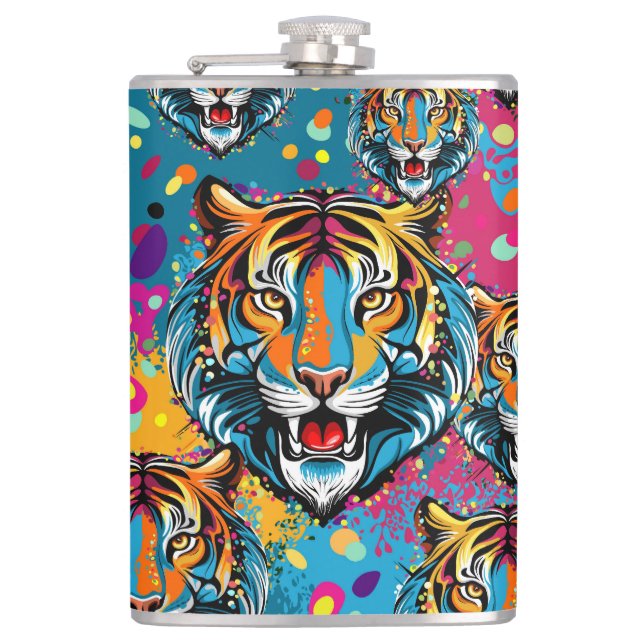 Cantil Tinta de cores Arco-íris Cabeça de Tigre (Frente)