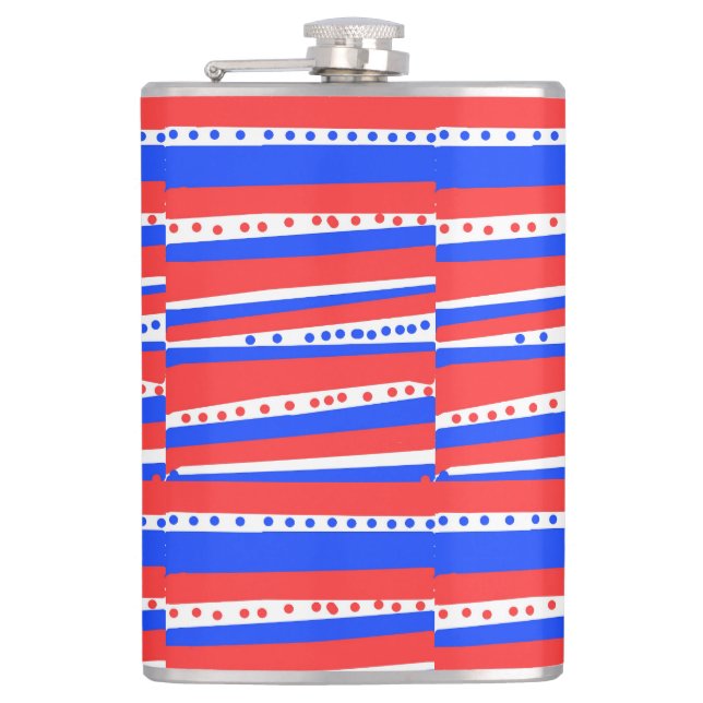 Cantil Tiras de Círculos Azuis Brancos Vermelhos (Frente)