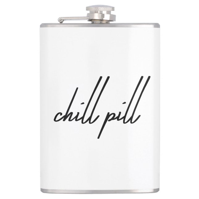 Cantil Título: "Chill Pill - Drink, Relax, Repetir Flask" (Frente)