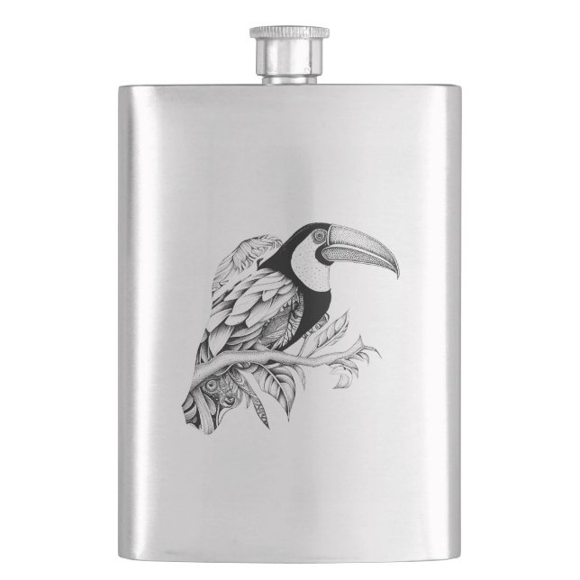 Cantil Toucan Wild Nature Illustration Art Tatuagem (Frente)