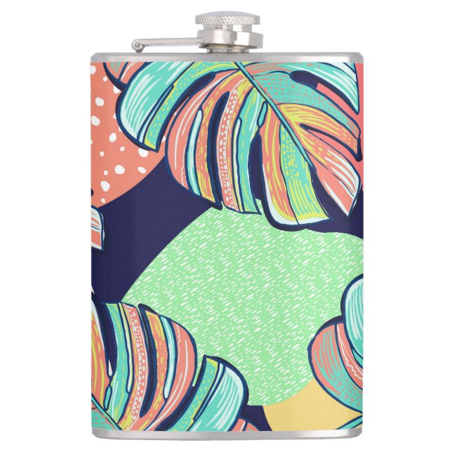 Cantil Trabalho de arte Tropical: Monstera Design (Frente)