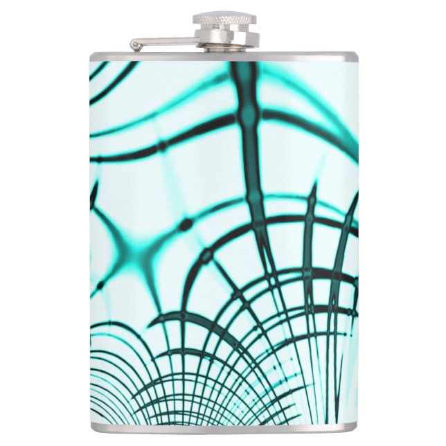 Cantil Traço curvo do aqua ciano cruzado sobre fundo leve (Frente)