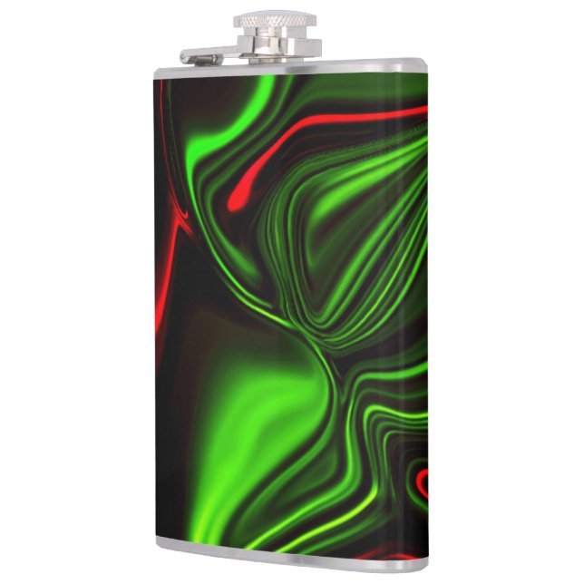 Cantil Traços curvos verdes e vermelhos sobre fundo verde (Esquerda)