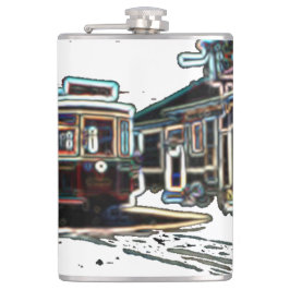 Cantil TRC Neon Streetcar em stn Vinyl Wrapped Flask