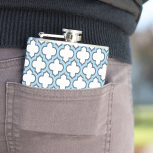 Cantil Trellis branca e azul-bebê, lete, quatrefoil