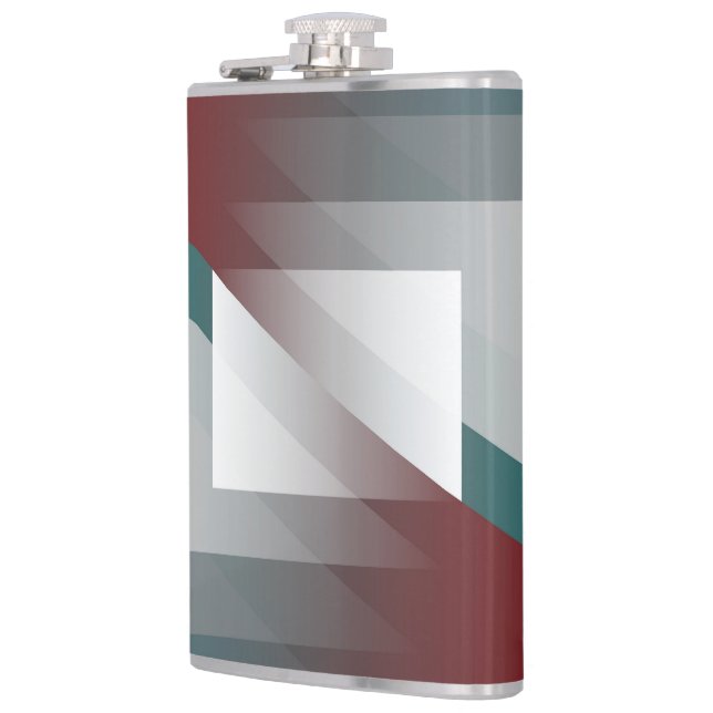 Cantil Triângulos de cinza Teal na burgundy (Esquerda)