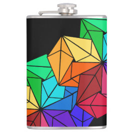 Cantil Triângulos do Cubo Arco-Íris Brilhante 3D a Preto