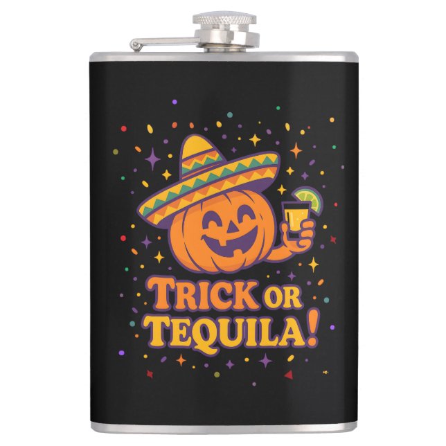 Cantil Trick or Tequila – Abóbora Divertida de Festa de H (Frente)