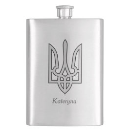 Cantil Tridente da Ucrânia em Prata no Floco de Ponta de