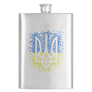 Cantil Tridente de emblem ucraniano trizub espalhando cor