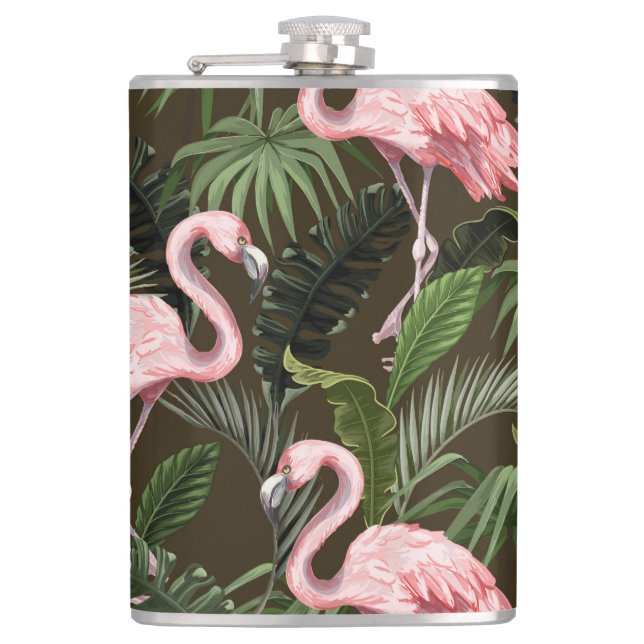 Cantil Tropical Flamingo Pattern: Folhas Vintage (Frente)