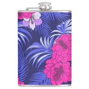 Cantil Tropical Rosa e Roxo - Um design de hibisco brilha