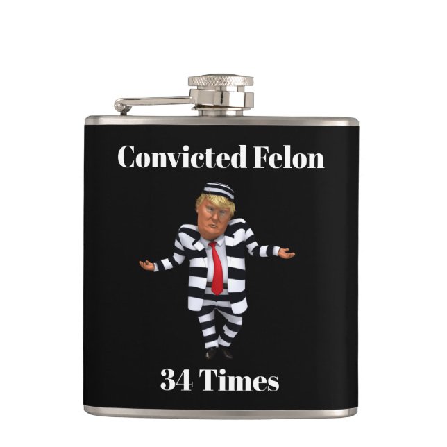 Cantil Trump condenado Felon Flask (Frente)