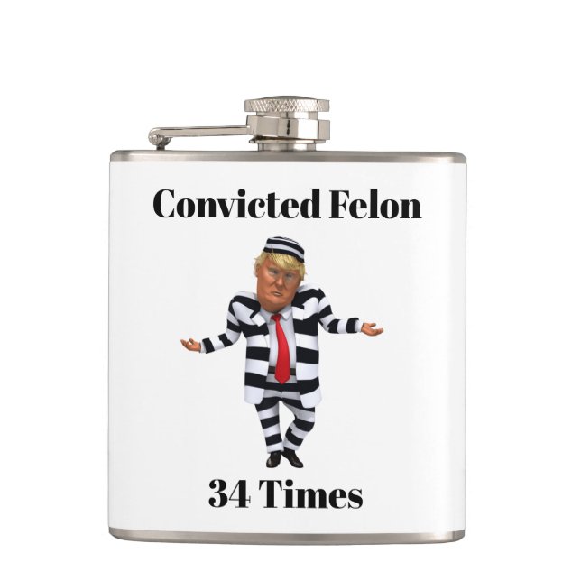 Cantil Trump condenado Felon Flask (Frente)