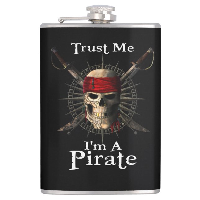 Cantil Trust Me I'm A Pirate Skull and Swords Funny (Frente)