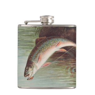 Cantil Truta Brook Pulando por Samuel Kilbourne (1874)