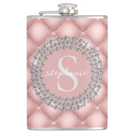 Cantil Tufted Sparkly Diamonds Blush Pink Monogram 