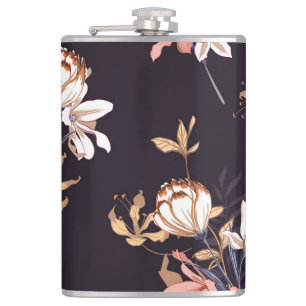 Cantil Tulipas de safra, fundo roxo escuro