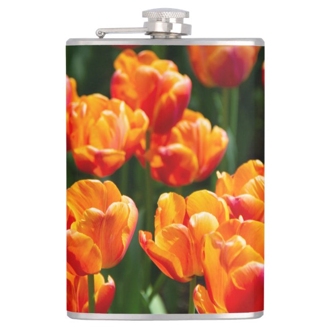 Cantil Tulipas laranja-claras no parque (Frente)