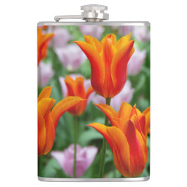 Cantil Tulipas laranja-claras no parque