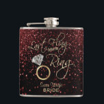 Cantil Última Fuga antes do Anel - Vermelho<br><div class="desc">Flask - Last Fling Before the Ring Bachelorette - Red ready to you to personalize (Última Folha Antes da Bachelorette do Anel - Vermelho pronto para você personalizar). Os produtos correspondentes estão disponíveis ou você pode simplesmente transferir o design para outro produto. Se for necessário... você pode excluir todo o...</div>