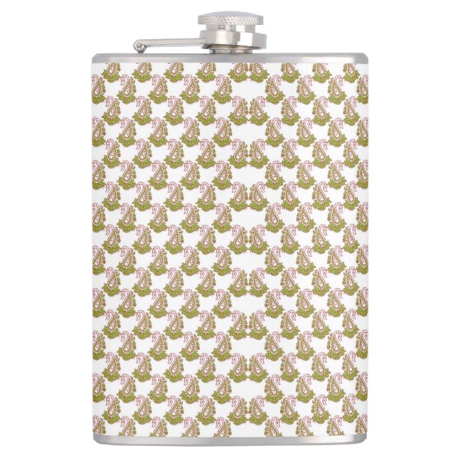 Cantil um fundo branco com folhas verdes (Frente)