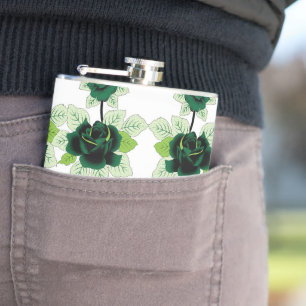 Cantil um monte de flores verdes em um fundo branco