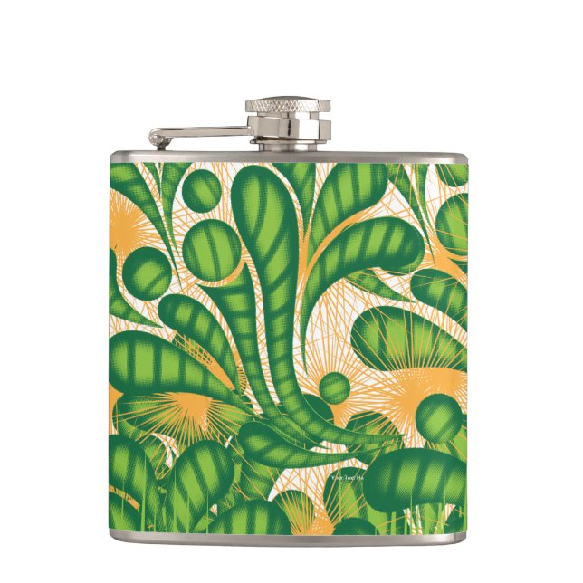 Cantil Um padrão artístico verde e dourado representando  (Frente)