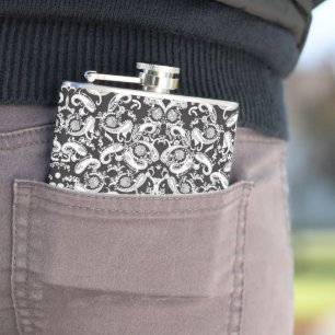 Cantil um padrão paisley preto e branco