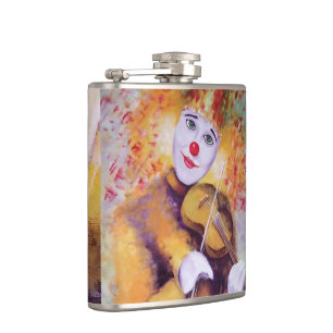 Cantil Um palhaço doce tocando violino