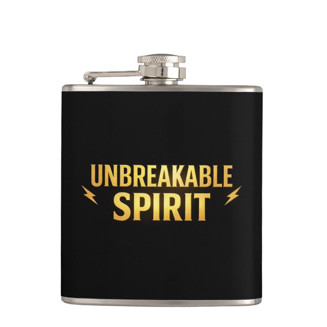 Cantil Unbreakable Spirit Black Stainless Steel Hip Flask (Frente)