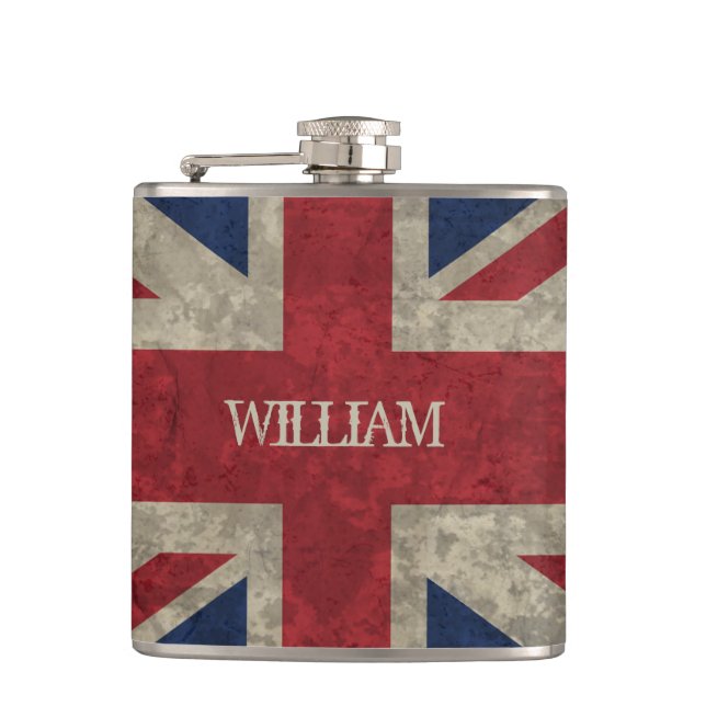 Cantil Union Jack | Grunge British Flag Personalizado (Frente)
