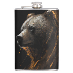 Cantil Urso Grizzly Retrato Natureza Animal Arte Selvagem