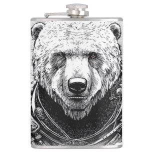 Cantil Urso Grizzly Wild Illustration Line Epic