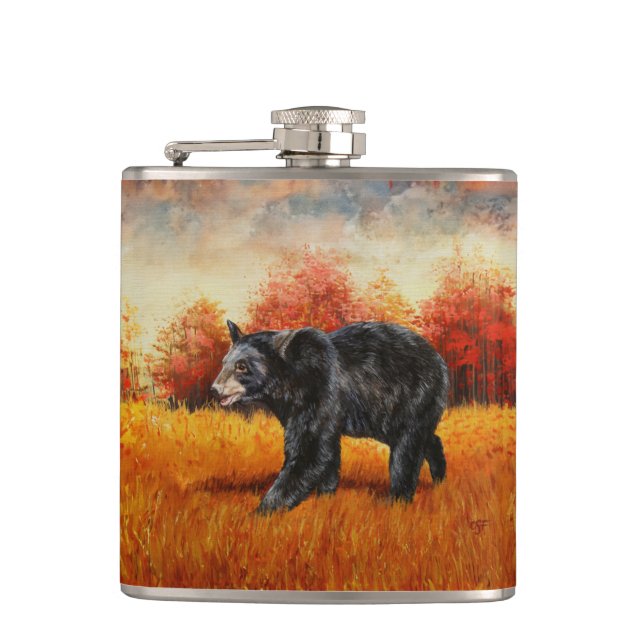 Cantil Urso Negro na Floresta do outono (Frente)