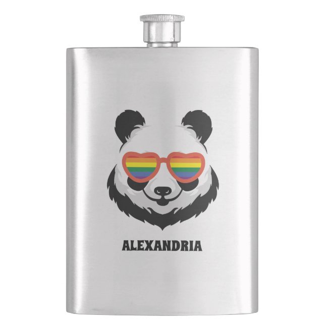 Cantil Urso Panda Bonito | Arco-íris | Frasco LGBTQ (Frente)