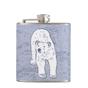 Cantil Urso Polar na Pintura no Gelo - Arte Original da V