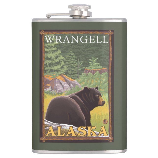 Cantil Urso preto na floresta - Wrangell, Alaska (Frente)