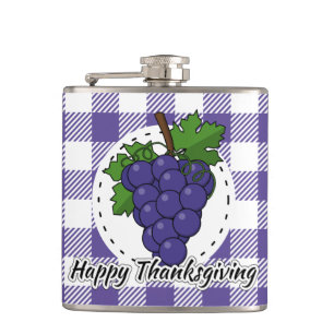 Cantil Uva na Xadrez Violeta - Feliz Ação de Graças