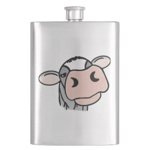 Cantil vaca de desenho animado preto branco rosa beijo ci