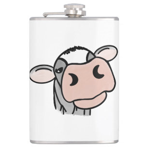 Cantil vaca de desenho animado preto branco rosa beijo ci
