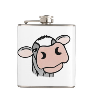 Cantil vaca de desenho animado preto branco rosa beijo ci