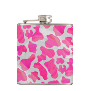 Cantil Vaca rosa quente e Impressão branco