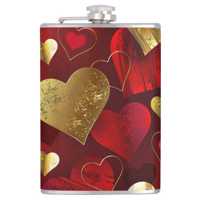 Cantil valentines dourados e vermelhos (Frente)