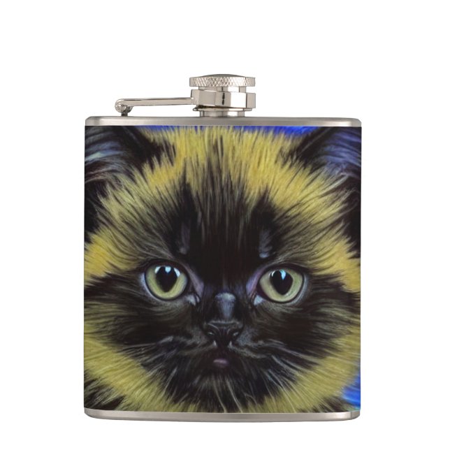 Cantil Van Gogh Starry Night Siamese Cat (Frente)