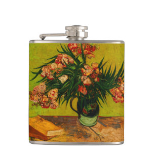 Cantil Van Gogh Vase Com Oleanders E Livros Arte Floral