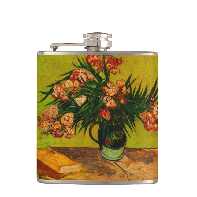 Cantil Van Gogh Vase Com Oleanders E Livros Arte Floral (Frente)