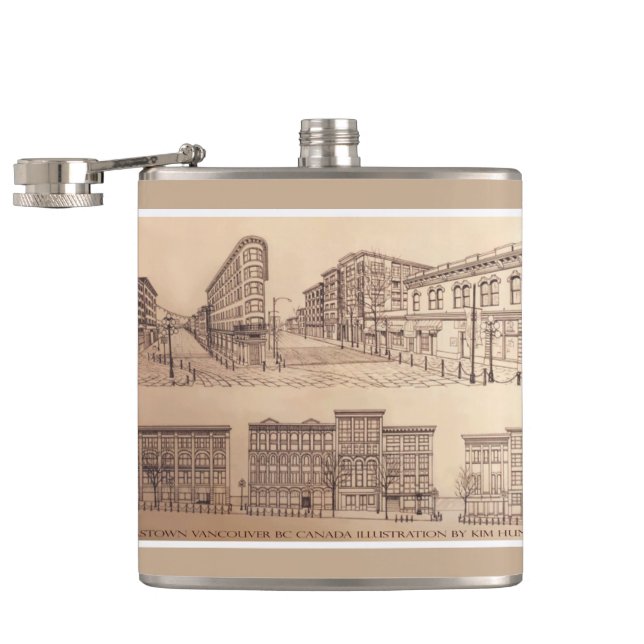 Cantil Vancouver Souvenir Flask Vancouver Gastown Gifts (Aberto)